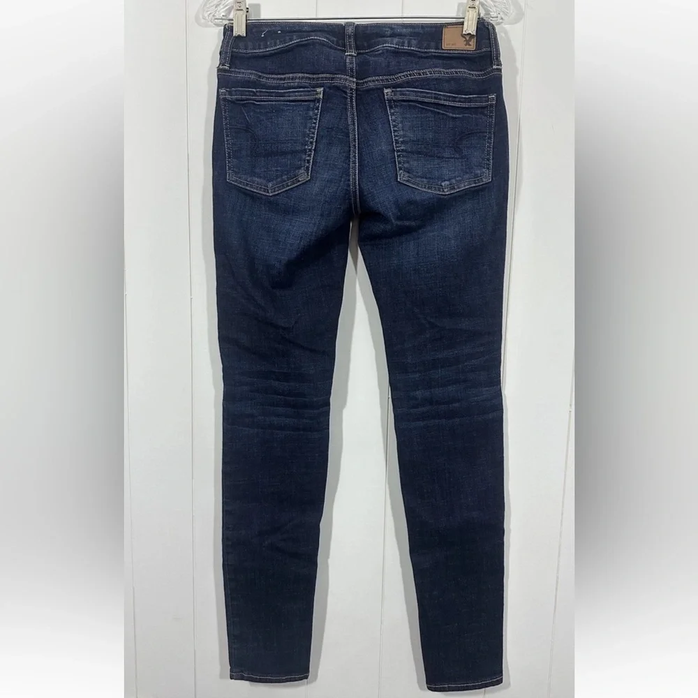 American Eagle Jeggings Womens Stretch Denim Skinny Blue Jeans Size 2 - Picture 4 of 10
